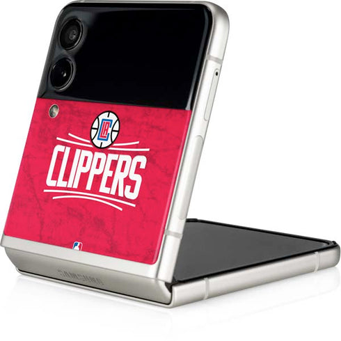 NBA Los Angeles Clippers Distressed Red Galaxy Z Flip4 5G Skin